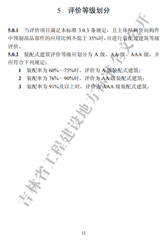 吉林发布地方标准《装配式建筑评价标准》